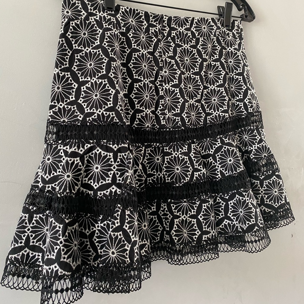NEVER WORN. Bardot Mini Skirt with Floral Design.